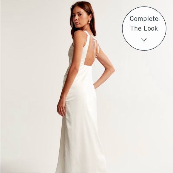 Abercrombie White Draped Skirt Maxi Dress Size Large - Picture 3 of 4